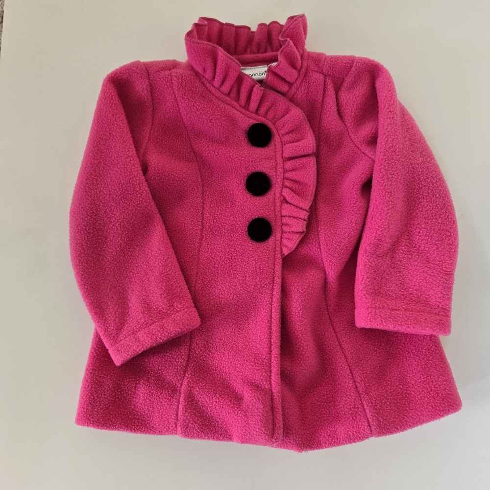 Pink Fleece Jacket Toddler Girls 18 Month Pea Coat